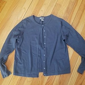 Grey blue cardigan Eddie Bauer large